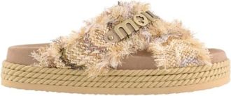 Mou Fringed Crossover-Strap Sandal - Dames - Sandalen - Bruin - 36 EU - Schoenen