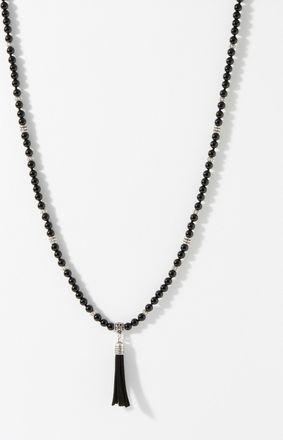 Mancino Mens Turquoise and tigers eye bead necklace