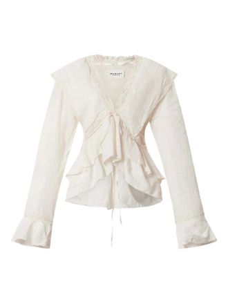 Isabel Marant Blusa Damienne con ruches - Toni neutri