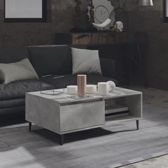 vidaXL Vidaxl - Mesa De Centro Madera Contrachapada Gris Hormig&oacute;n 90x60x35 Cm