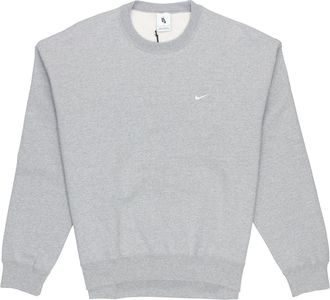 Nike Lab Fleece Crew Solid Color Plush Stay Warm Sports Round Neck Pullover Gray Dark gray DA0318-063