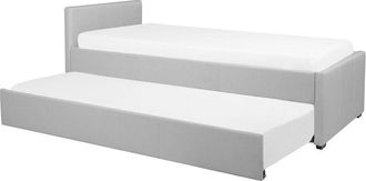 Beliani Beliani - Cama nido tapizada en tela gris claro 90 x 200 cm cama para invitados Marmande