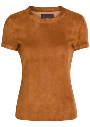 Stouls Stouls 05 Stretch-suede T-shirt - Tan - S (UK8-10 / S)