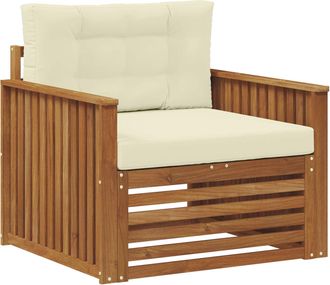 vidaXL Sof&aacute; De Exterior Madera De Acacia S&oacute;lida Y Poli&eacute;ster Vidaxl
