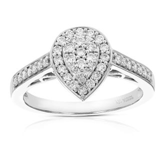 Vir Jewels 2/5 cttw Lab Grown Diamond Ring in Sterling Silver For Women