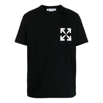 Off-white Chest Printing Short Sleeve Black OMAA027C99JER0021001
