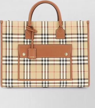 Burberry freya canvas check medium tote bag