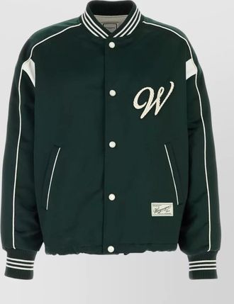 Wooyoungmi satin bomber jacket contrast piping pockets