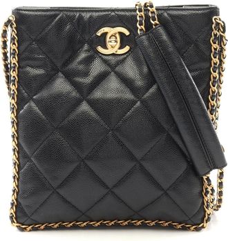 Chanel Small Shopping Bag Caviar Skin Black