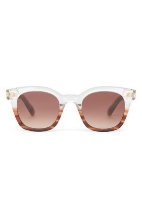 Toms Rome 49mm Square Sunglasses in Mocha Striated Fade/Brown at Nordstrom