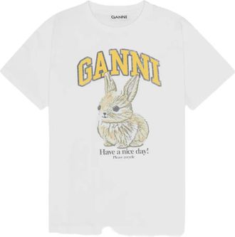 Ganni T-shirt Bunny - Bianco