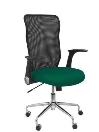 Piqueras y Crespo Silla Minaya Respaldo Malla Negro Asiento Bali Verde Botella