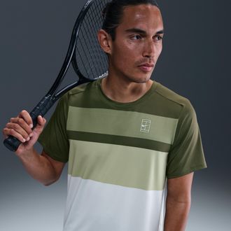 Nike Mens Court Advantage Tennis Top in Green | FZ9845-222
