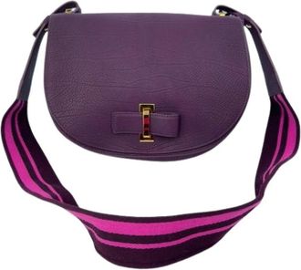 Delvaux Pre-owned Le Mutin Zadel Tas - Dames - Vintage Schoudertas - Paars - ONE Size - Leer - Vintage
