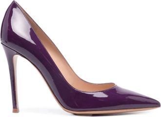 Gianvito Rossi Donkerpaarse Lakleren Stiletto Pumps - Dames - Pumps - Paars - 37 EU - Leer - Schoenen