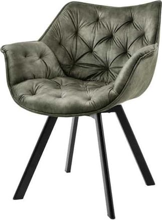 Global Interiors Drehbarer Designstuhl Converse mit Samtbezug - Grün