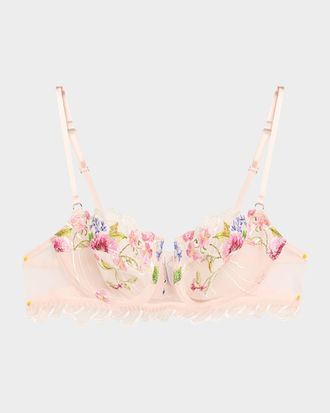 Lise Charmel Libertine en Fleurs Embroidered Tulle Demi Bra