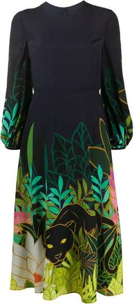 Valentino Garavani Panther In The Jungle Midi Dress