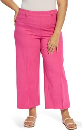 Lyss&eacute; Erin Pintuck Pleat Wide Leg Jeans in Hot Pink at Nordstrom, Size 2 X