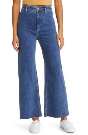 Rip Curl Holiday High Waist Wide Leg Jeans in Dark Blue at Nordstrom, Size 28