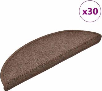 vidaXL vidaXL Tappetini per scale 30 pz 56x17x3 cm Marrone caff&egrave; Semicircolari