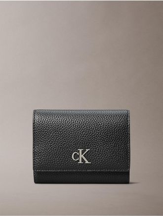 Calvin Klein Womens Archive Hardware Trifold Wallet - Black