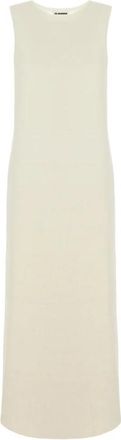 Jil Sander Stijlvolle Abiti Jurk - Dames - Kleedjes - Beige - 2XS - Wol - Kleedjes