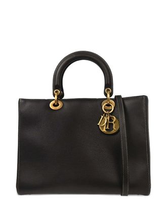 Dior 2002 large Lady Dior leather tote bag - Black