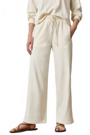 Lilla P Drawcord Wide Leg Pant In Magnolia