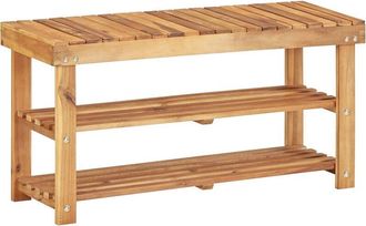 vidaXL Shoe Rack 90x32x46 cm Solid Acacia Wood vidaXL