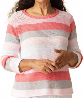 Habitat Seaside Stripe Pullover In Carnation