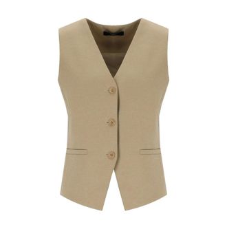 Max Mara Suit Vests, male, Beige, Size: M Poggio Waistcoat