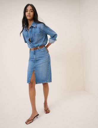 Nobody's Child Denim Midi Skirt