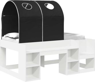 vidaXL Cama Con T&uacute;nel 3 Uds. Blanco Y Negro Madera De Ingenier&iacute;a Vidaxl