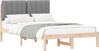 vidaXL Estructura De Cama Con Cabecera Tapizada Gris Natural Y Claro Vidaxl