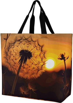 Generic Sunset Dandelion Shopping Bag Lightweight Tote Bag Large Capacity Tote Bags For Casual Daily Use College