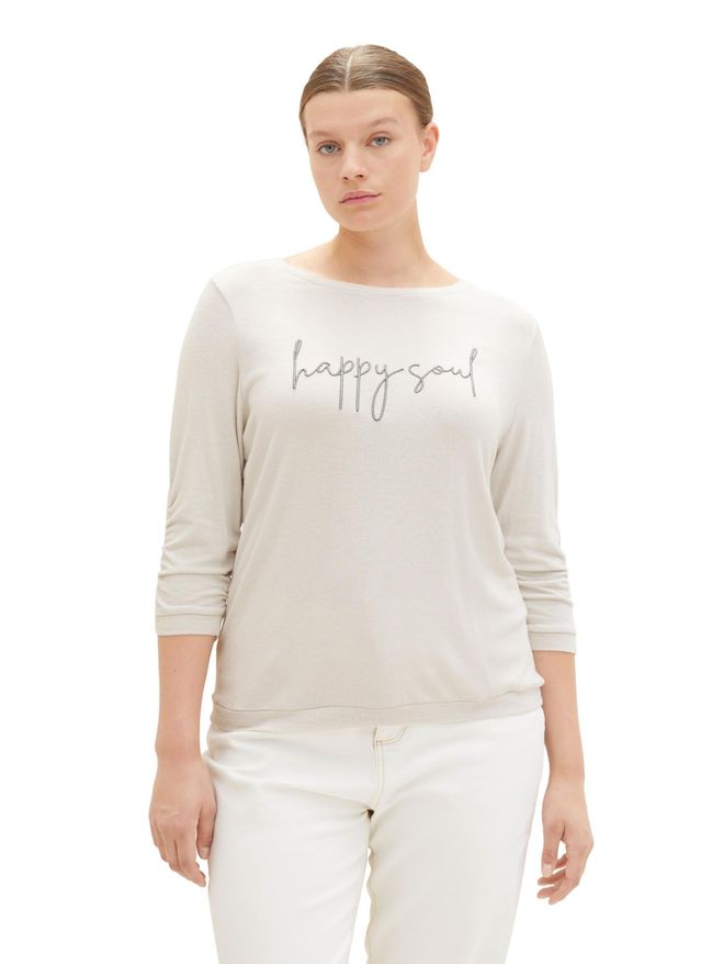 Tom Tailor Damen T-Shirt Mit Schriftzug – Aus Wei Produktbild-Vorschau 5