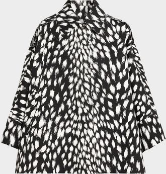 Givenchy Animal Print Cocoon Trench Coat