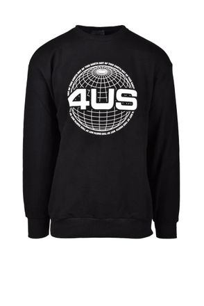 Paciotti 4us Black Graphic Cotton Sweatshirt