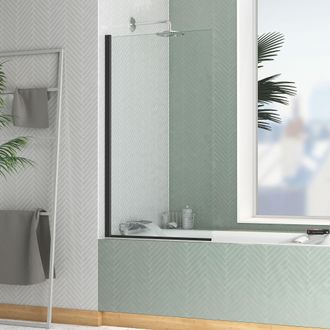 Aurlane Aurlane - Mampara De Ba&ntilde;era 70x130cm - Perfil Acabado Negro Mate - Elementary