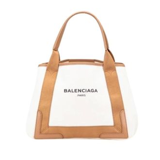 Balenciaga Pre-owned Tote Bags, female, Beige, Size: ONE SIZE Pre-owned Canvas Tote Bag