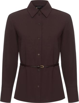 A|X Armani Exchange Camicia in cr&ecirc;pe con cintura - - Blouses & Shirts - Donna - Marrone - L