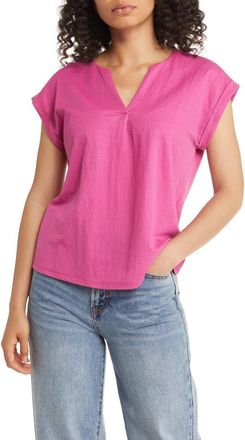 Bobeau Dolman Sleeve Piqu&eacute; T-Shirt in Fuchsia at Nordstrom Rack, Size X-Large