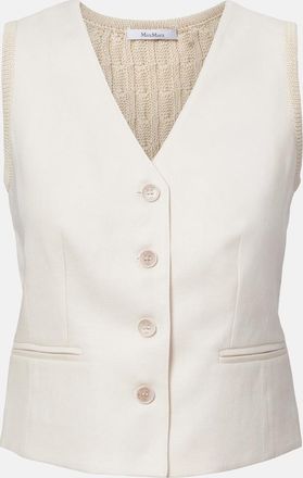 Max Mara Calibri cable-knit linen vest