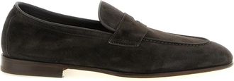 Brunello Cucinelli Suede Zachte Penny Loafers - Heren - Loafers - Bruin - 45 EU - Leer - Schoenen