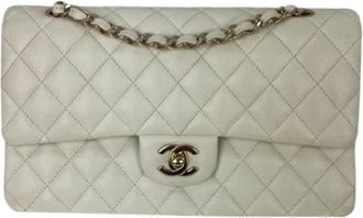 Chanel Pre-owned Caviar Quilted Medium Double Flap Shoulder Bag - Dames - Vintage Schoudertas - Wit - ONE Size - Leer - Vintage