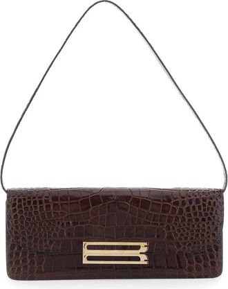 Victoria Beckham Dorian East-West Clutch - Dames - Schoudertassen - Bruin - ONE Size - Leer - Tassen