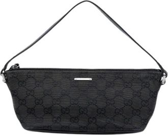 Gucci Pre-owned Shoulder Bags, female, Black, Size: ONE SIZE Pre-owned Canvas Shoulder Bag