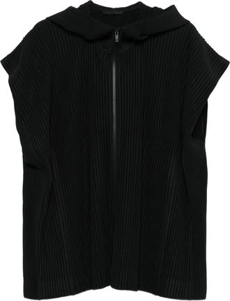 Homme Plissé Issey Miyake Geplooide bodywarmer met capuchon - Zwart