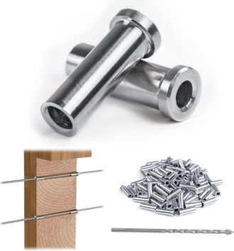 OEM 100 Fundas Protectoras Para Barandillas De Cables De 3,2 Mm (1/8), De Acero Inoxidable T316, Kit De Herrajes Para Barandillas De Cables De Terraza Par